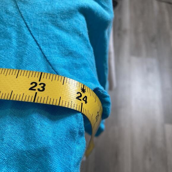 Carole Little Women's Linen Blend Tunic Top Size 1X Vibrant Coastal Euro Summer - Picture 4 of 11